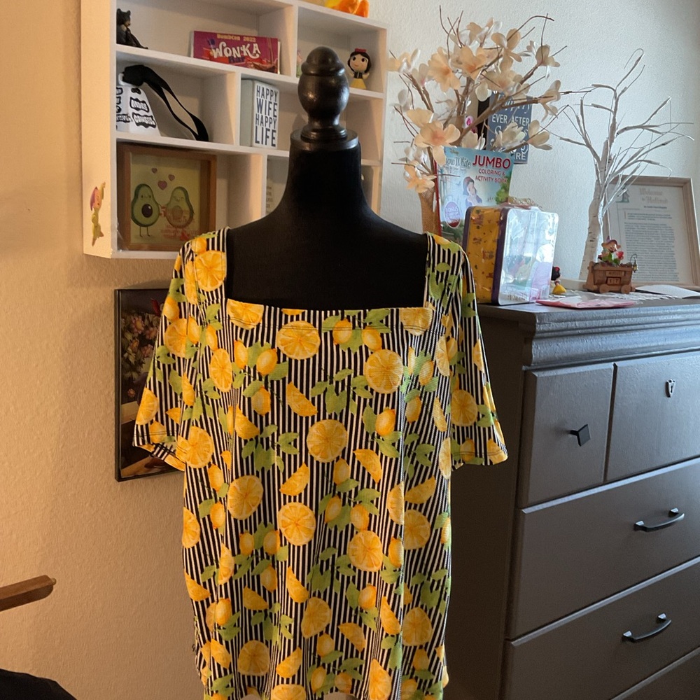 Cato Yellow and Black Striped Top